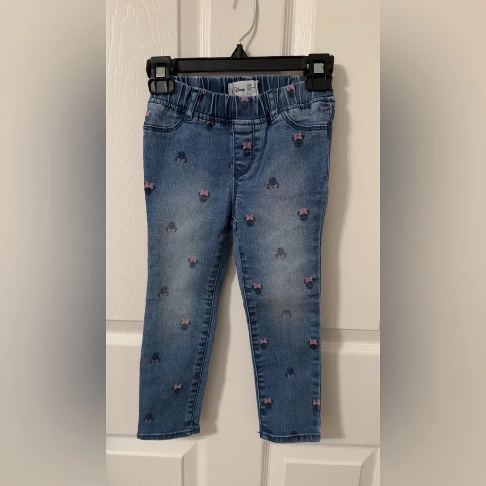 GAP Disney Blue Jeans with Pink Bow Accents